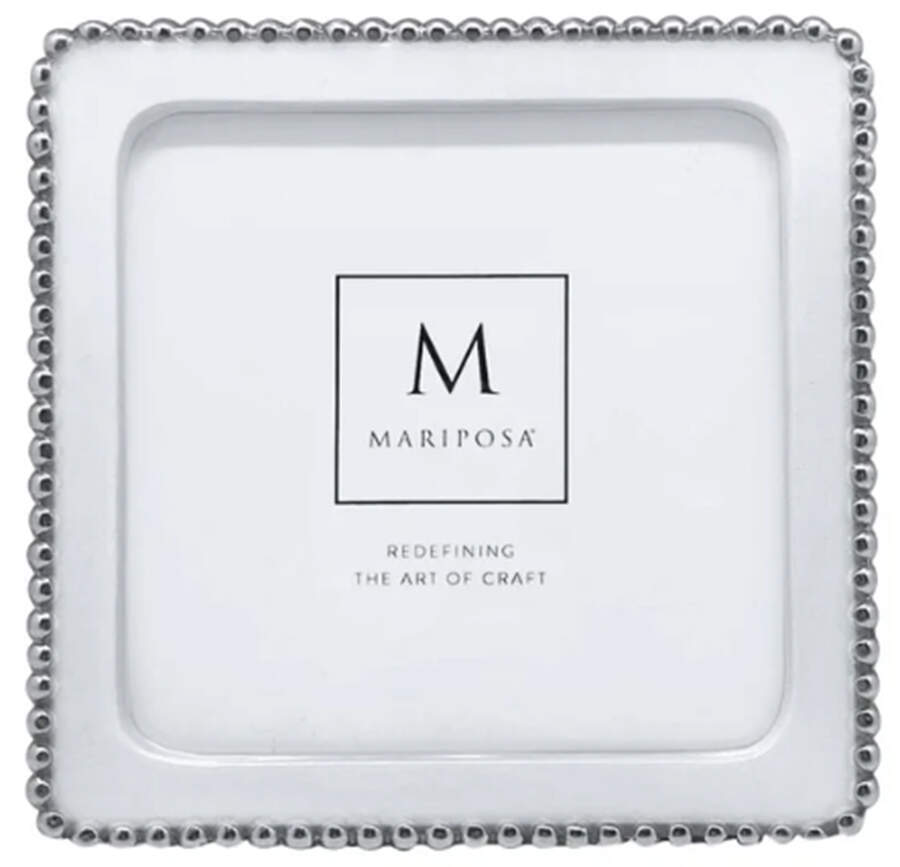 Beaded Frame-Holds 5" X 5" Picture by Mariposa-1