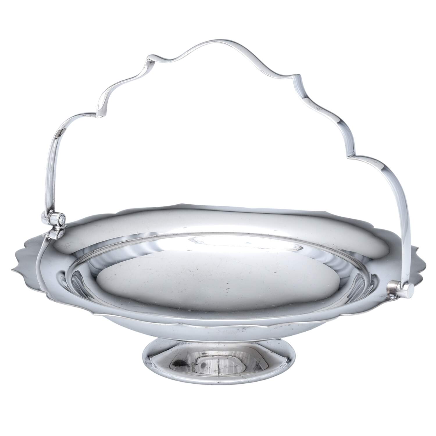 W17366 (Silverplate, Hollowware) Footed Handled Cake Basket by Mappin & Webb-1