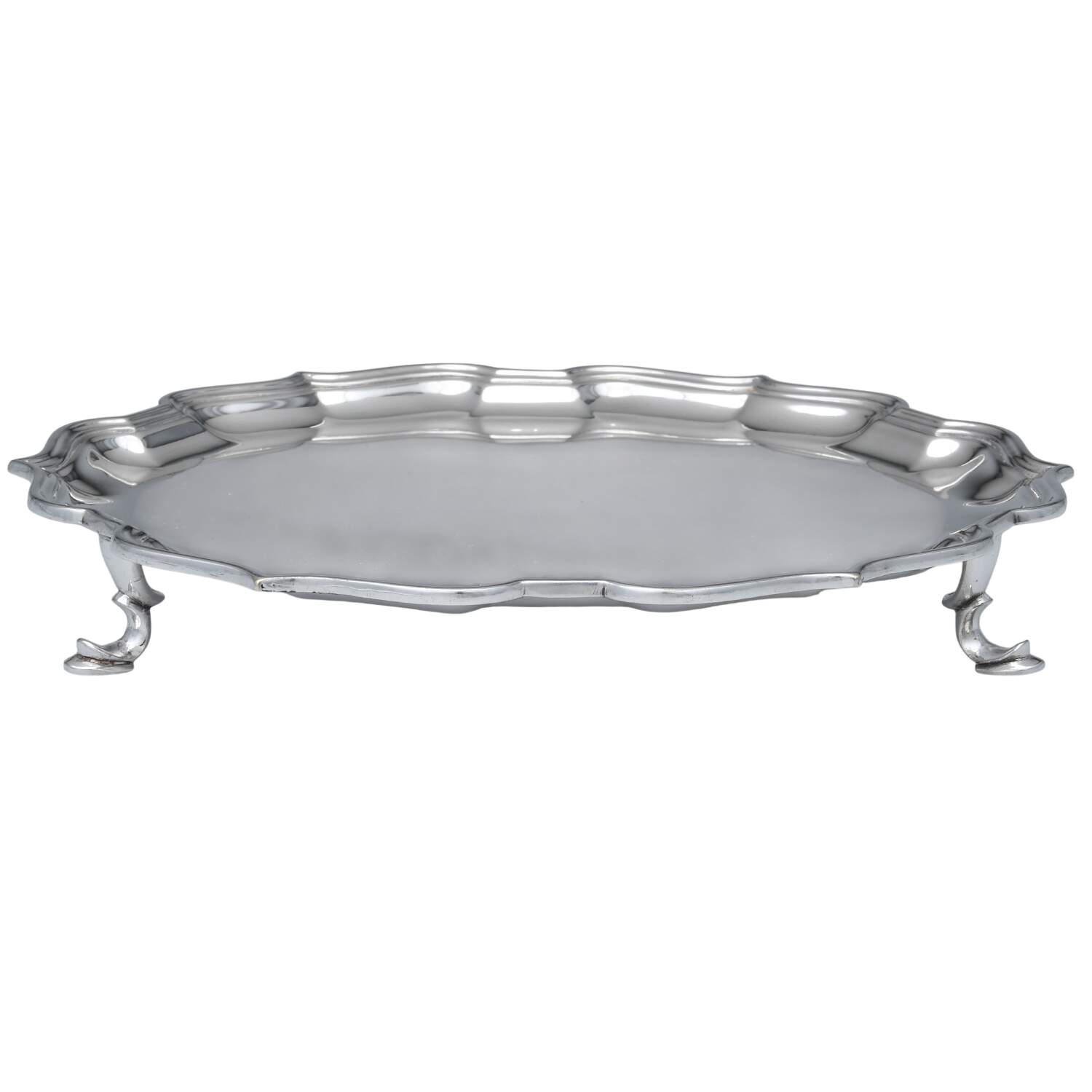 W19243 (Silverplate, Hollowware) 8" 3 Toed Round Salver by Mappin & Webb-1