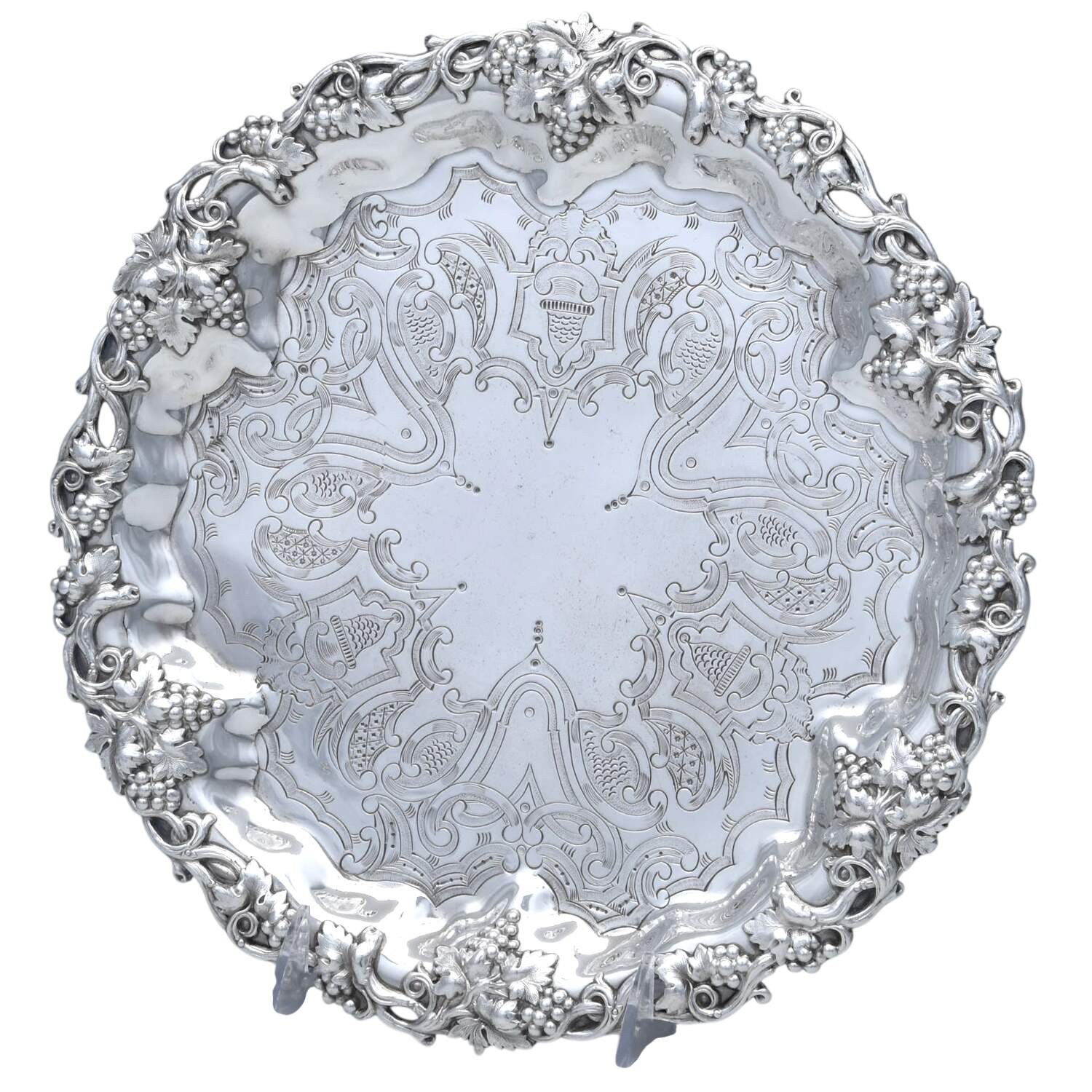 MH15 (Silverplate, Hollowware) 10" Footed Round Tray by Martin, Hall & Co.-1