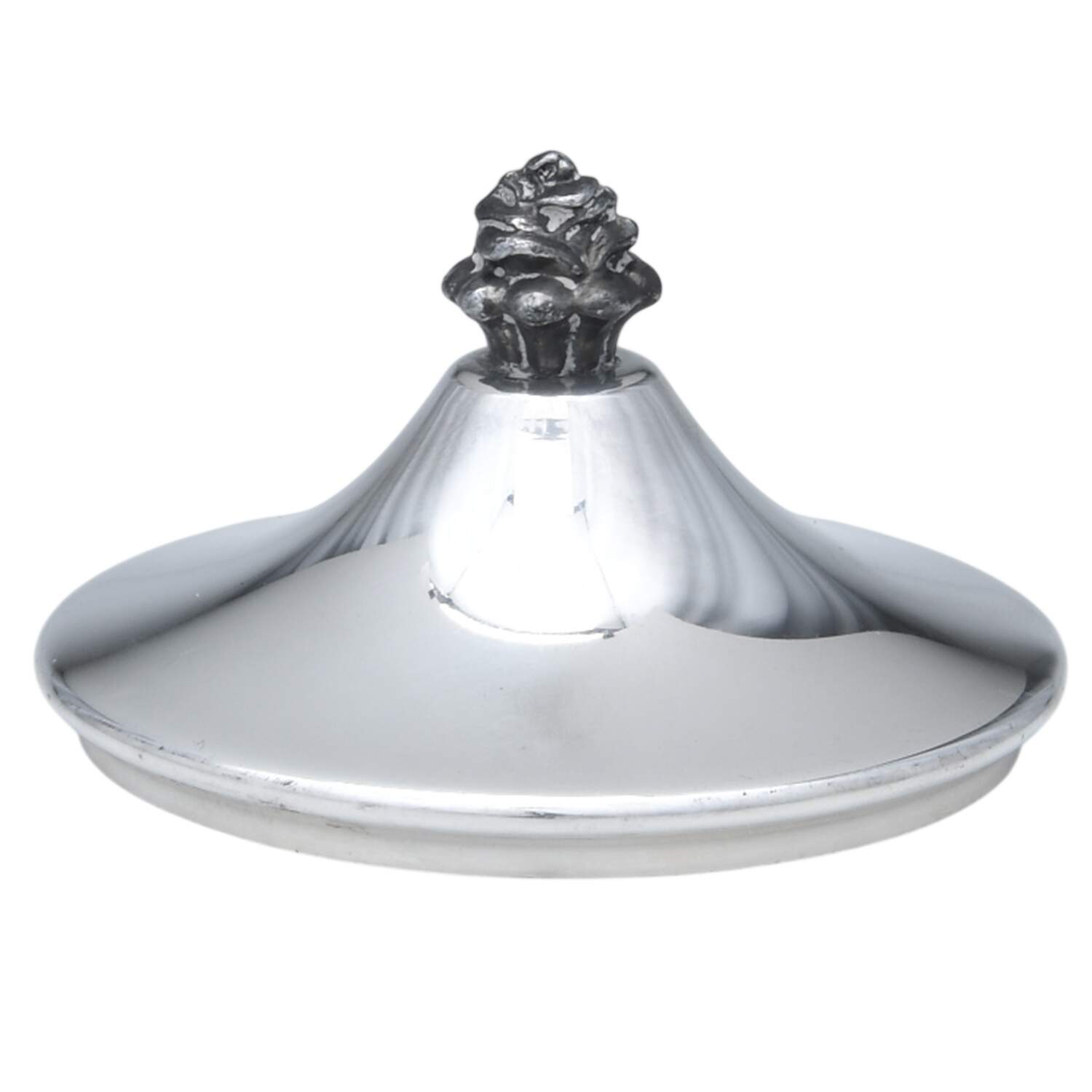 Moss Rose (Silverplate, 1949, Hollowware) Lid for Sugar Bowl by National Silver Co-1