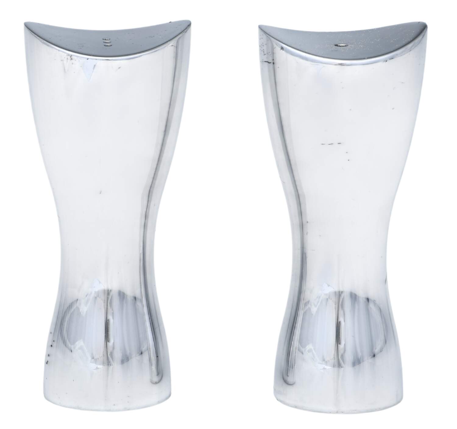 Flare (Hollowware, Metal) Salt and Pepper Set by Nambe-1