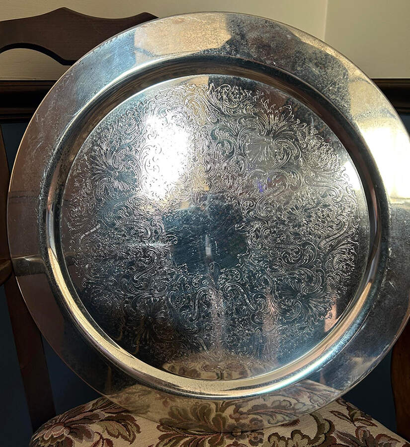 4334N (Silverplate, Hollowware) Round Tray For Punch Bowl by Newburyport-1