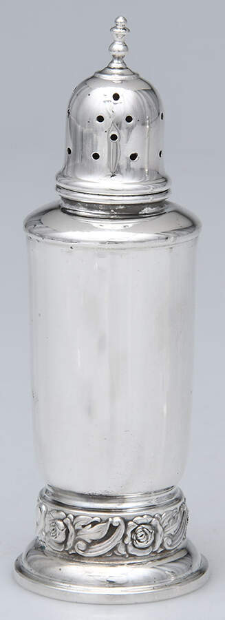 Silver Rose (Sterling, 1956, Hollowware) Pepper Shaker by Oneida Silver-1