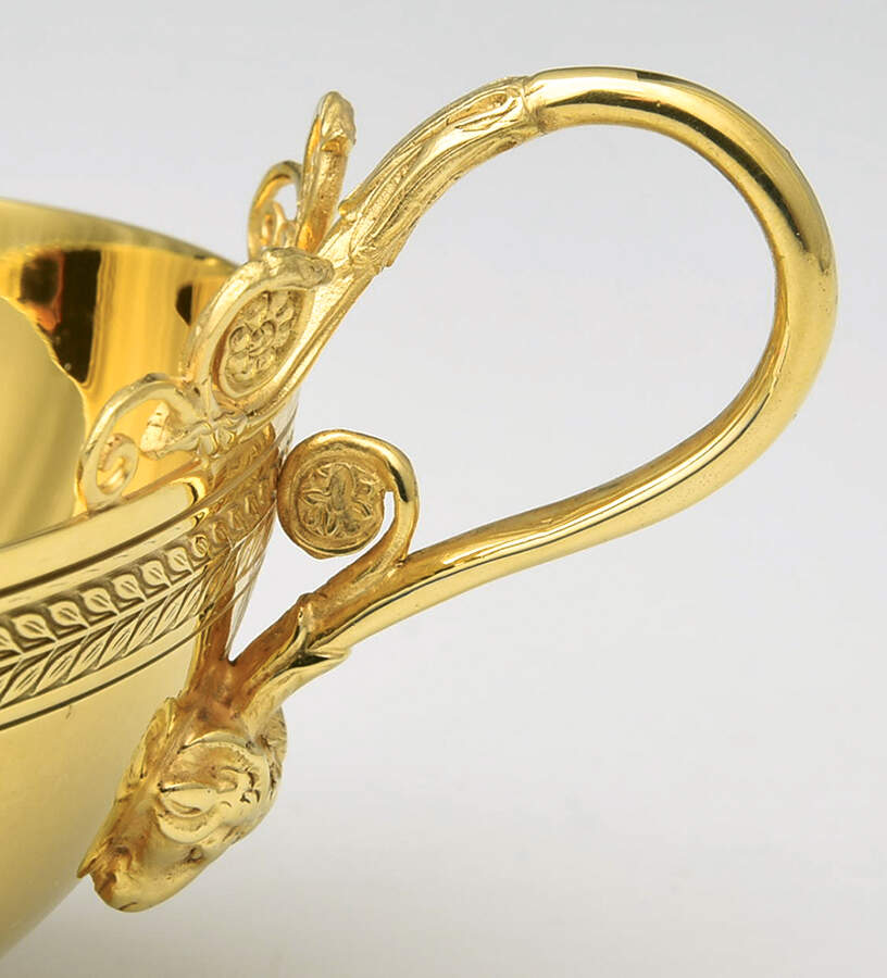 Empire (Gold Vermeil Hollowware) Footed Cup & Saucer Set by Odiot-4
