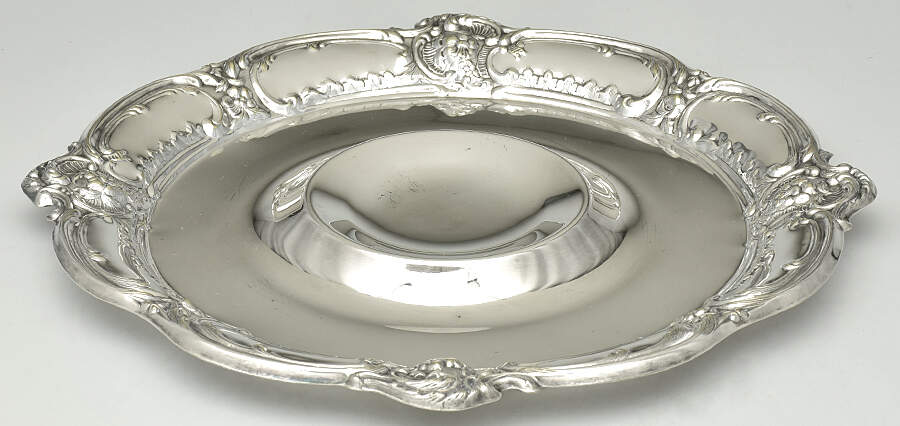Beau Regande (Silverplate, Hollowware) Chip & Dip Set Tray Only by Poole Silver -1