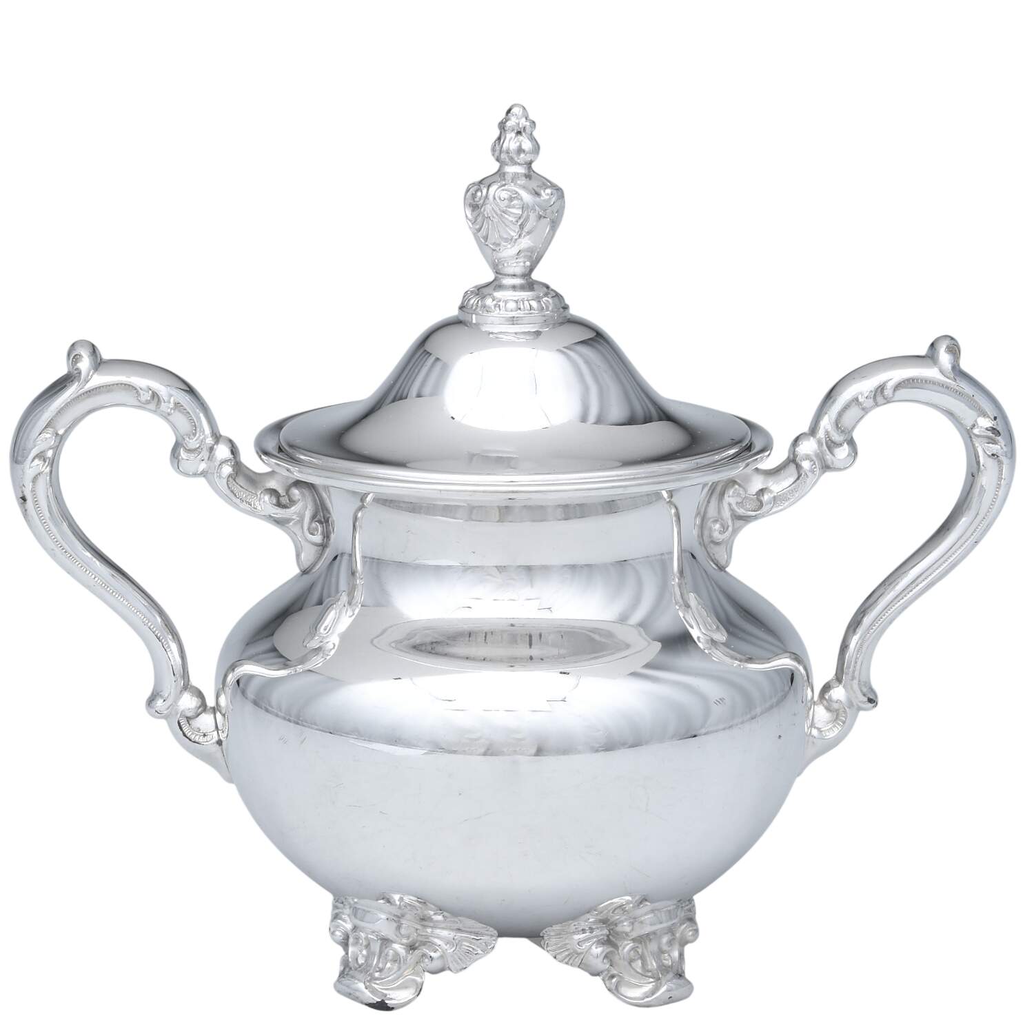 Old English (Silverplate, Hollowware) Sugar Bowl & Lid by Poole Silver -1
