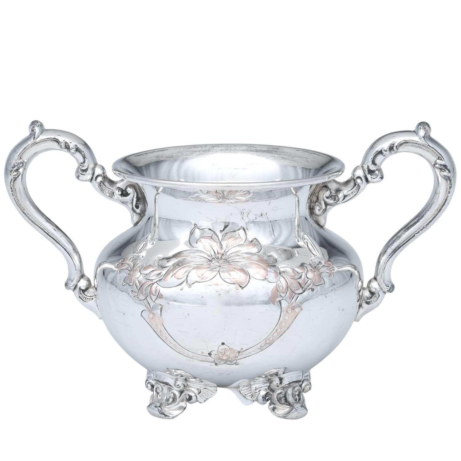 Old English (Silverplate, Hollowware) Sugar Bowl No Lid by Poole Silver -1