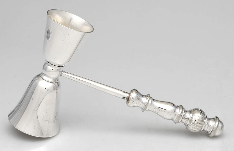 Silverplate Hollowware Double Jigger with Handle, Silverplate Bowls by PM Argente-1