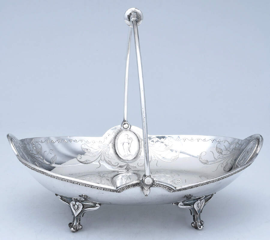 170 (Silverplate, Hollowware) Footed Basket by Parker & Casper Co-1