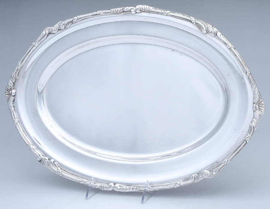 PLS7 (Silverplate, Hollowware) 17" Oval Serving Platter by Plata Lappas-1