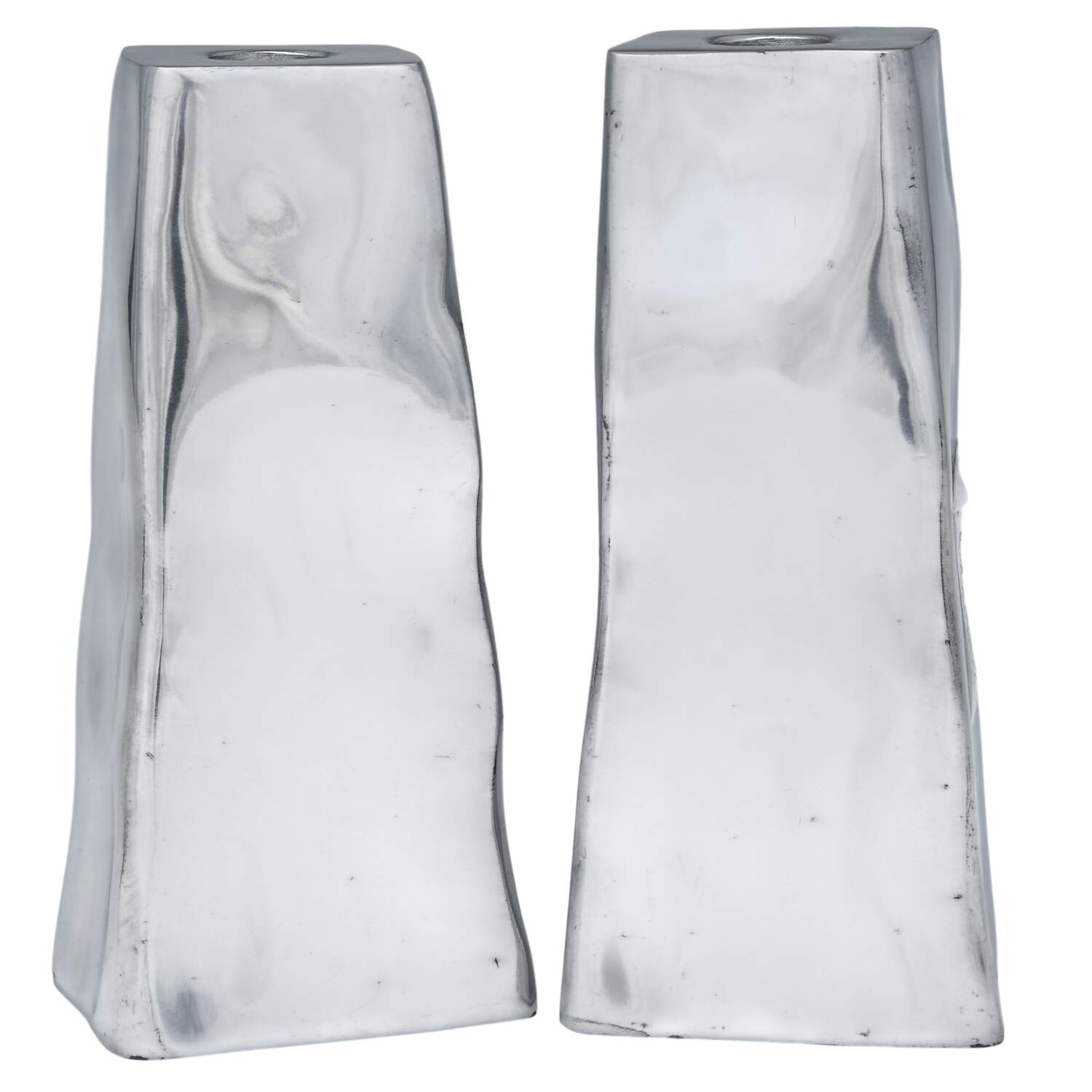 Metal Hollowware Pair of 7" Candlesticks by Pottery Barn-1