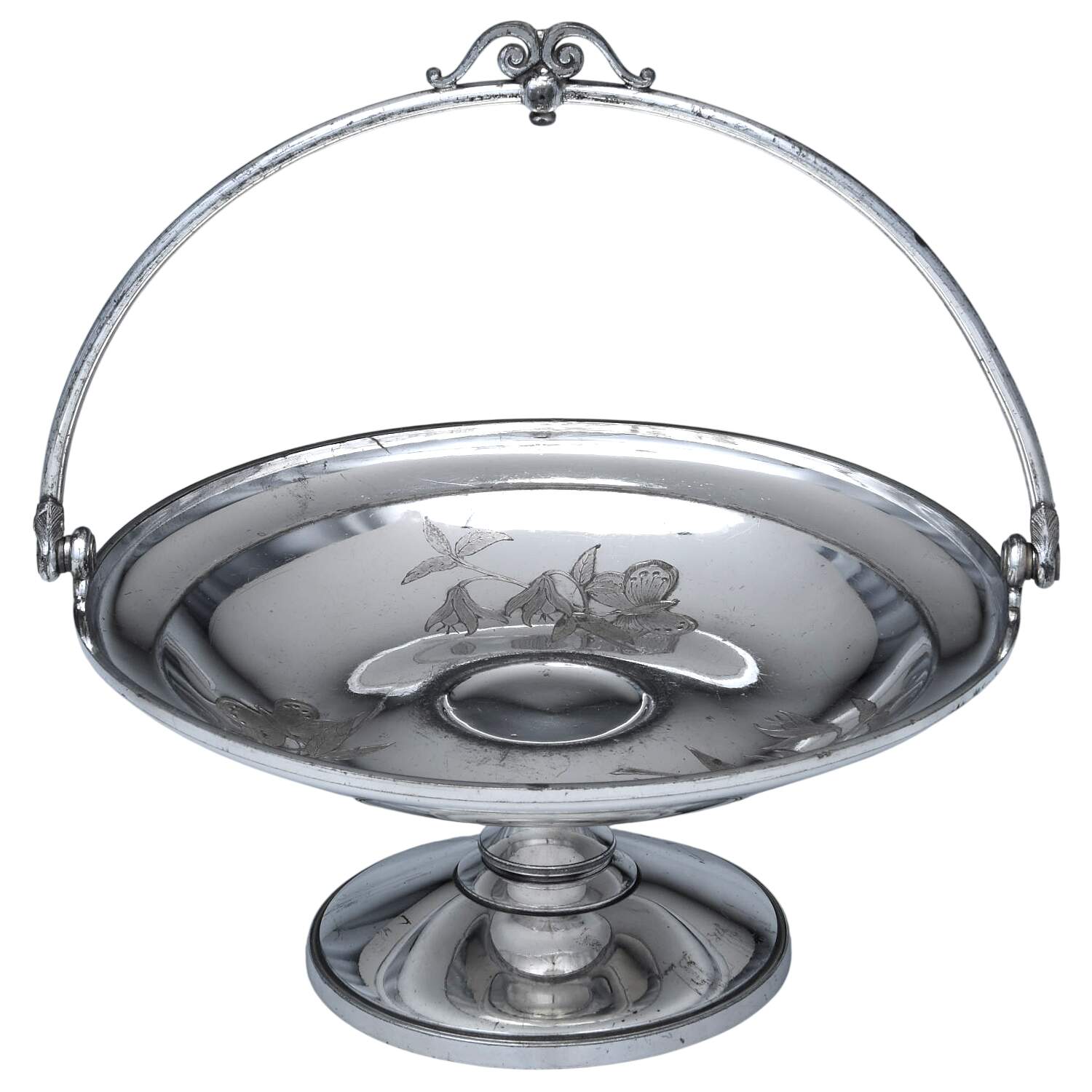 Silverplate Hollowware Footed Handled Cake Basket by Reed & Barton-1