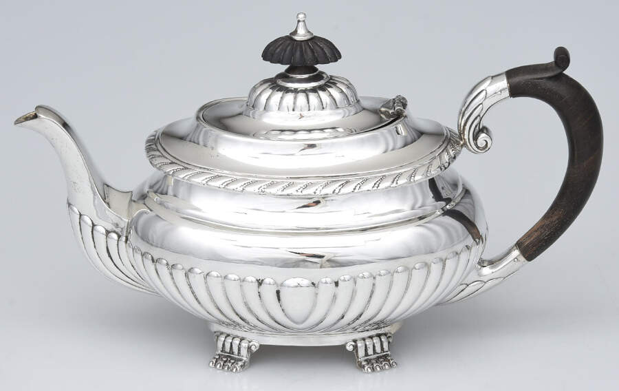 Stratford (Sterling, Hollowware) Teapot with Wood Handle by Reed & Barton-1
