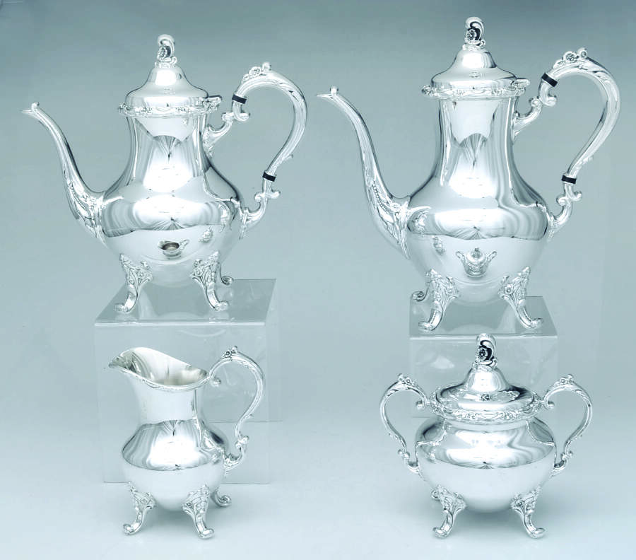 Tara Hall (Silverplate, Holloware) (4 Piece) Silverplate Tea Set by Reed & Barton-1