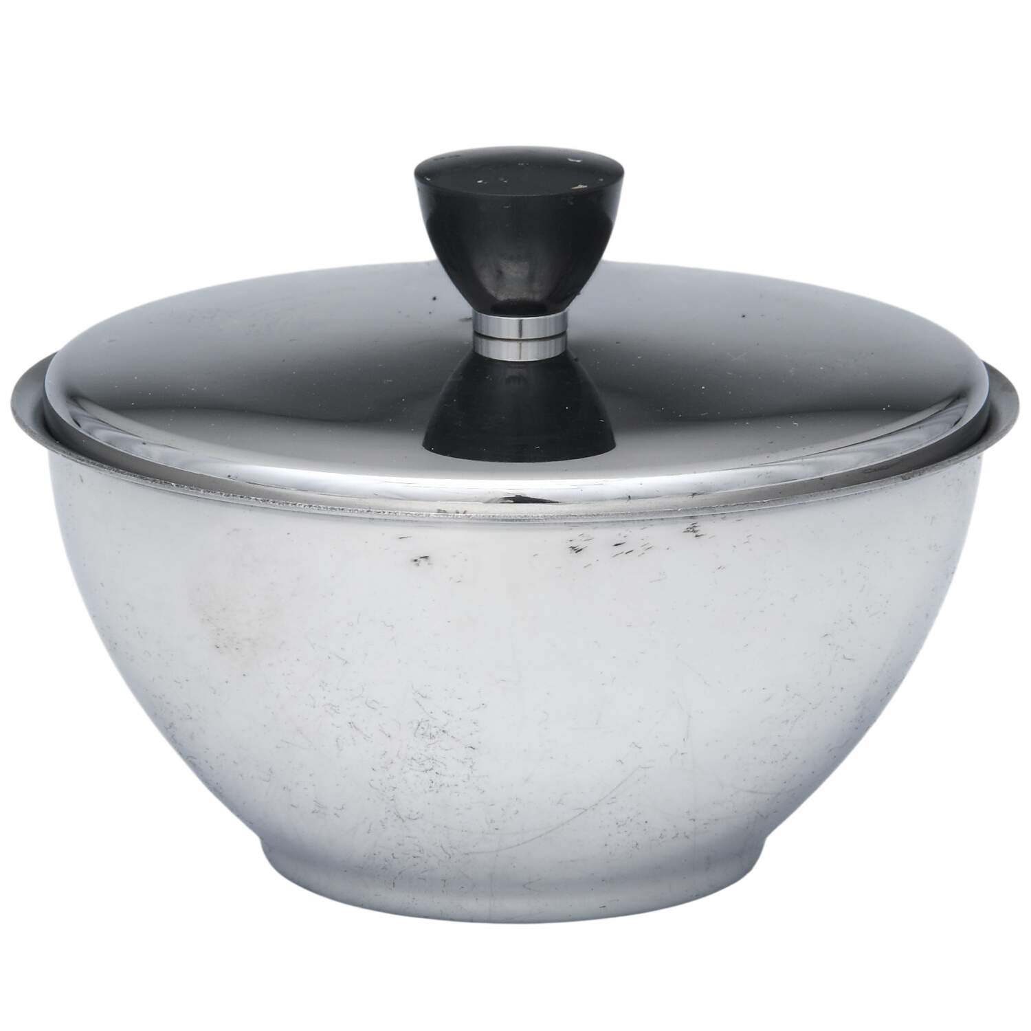 Stainless Hollowware Sugar Bowl with Lid by Revere Silver-1
