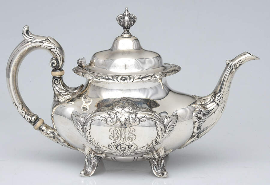 Burgundy (Sterling, Hollowware)  Teapot by Reed & Barton-1