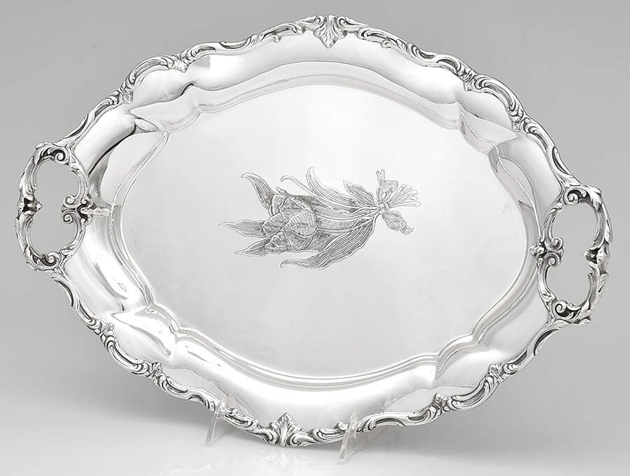 Hampton Court (Sterling, Hollowware) Sterling Demitasse Tray by Reed & Barton-1