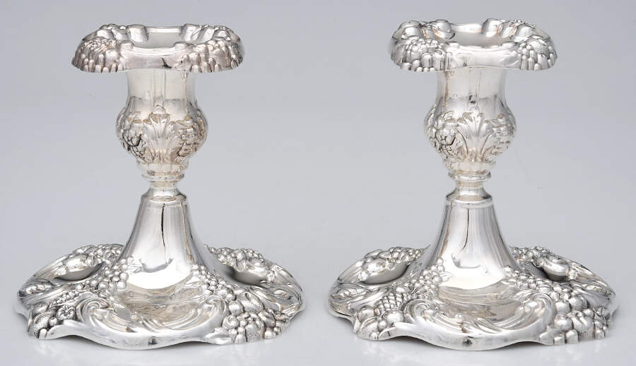 King Francis (Silverplate, Hollowware) Pair of 5" Console Candleholders by Reed & Barton-1