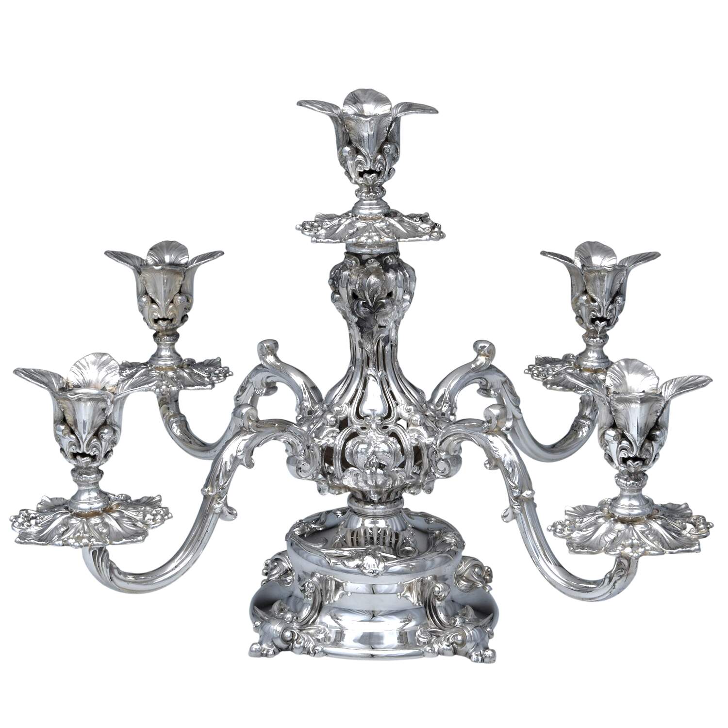 166 (Silverplate, Hollowware) Epergne, Missing Glass Liners by Reed & Barton-1