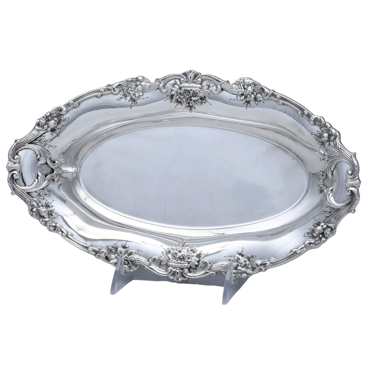 Francis I (Sterling, Hollowware, No Dates) Hand-Chased Sterling Bread Tray by Reed & Barton-1