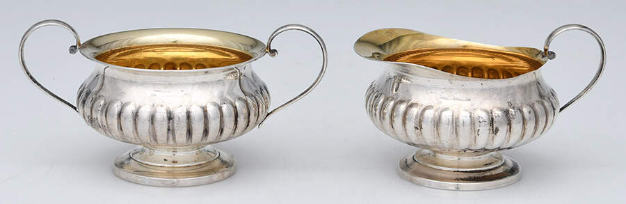 X394 (Sterling, Hollowware) Mini Sterling Creamer and Open Sugar by Reed & Barton-1