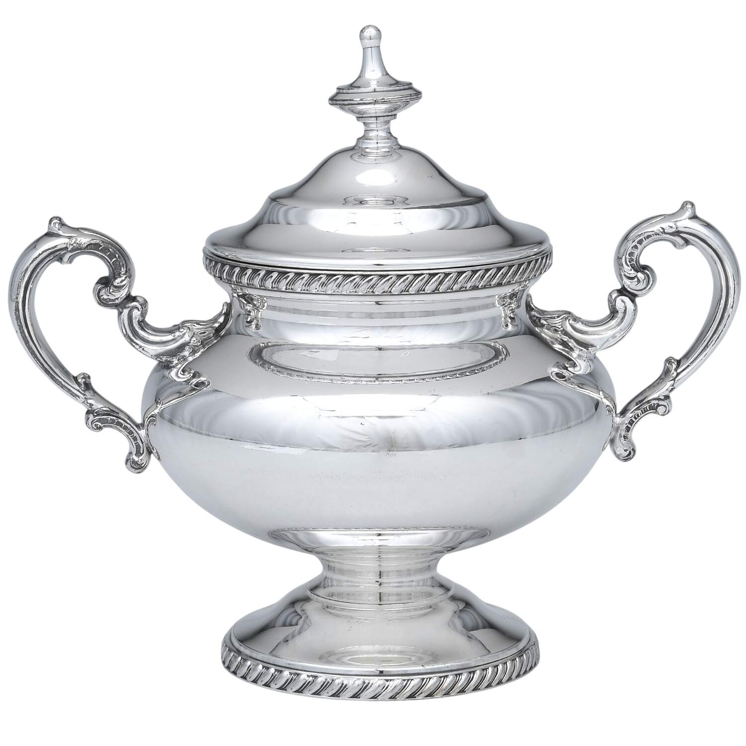 5200A-Plain (Silverplate, Hollwware) Sugar Bowl & Lid by Reed & Barton-1