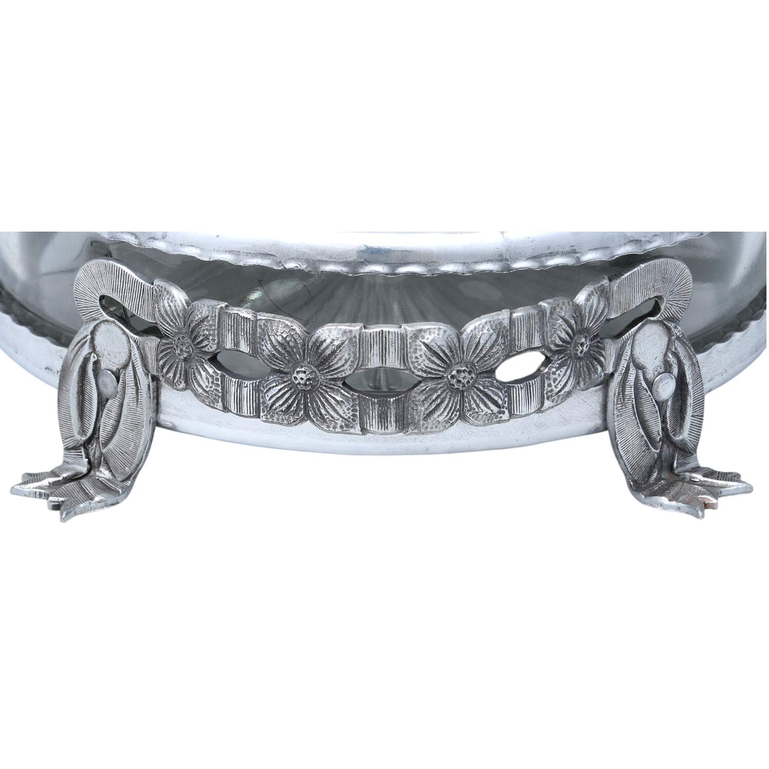 R1K1 (Aluminum, Holloware) 4 Toed Candy Dish w/Lid & Divided Glass Liner by Rodney Kent Silver Company-3