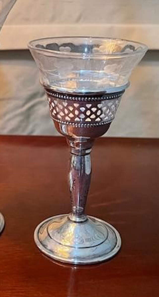 3112 (Sterling, Hollowware) Cordial Cup & Glass Liner by Redlich-1