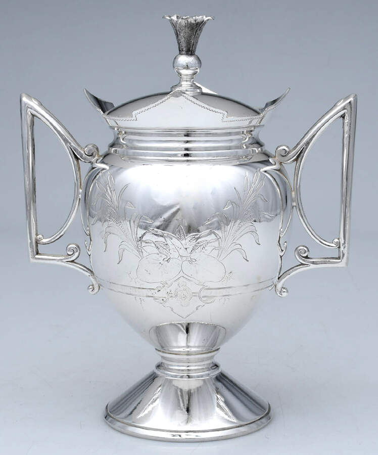 1882 (Silverplate, Hollowware) Sugar Bowl & Lid by Rogers Smith-1