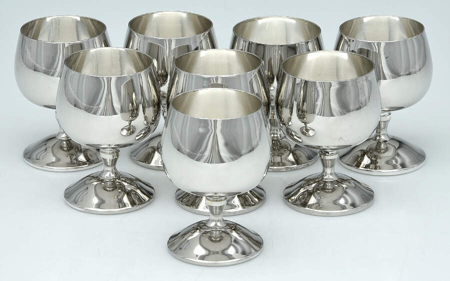 R3O2 (Silverplate, Hollowware) Brandy Glass (Set of 8) by Roma-Spain-1