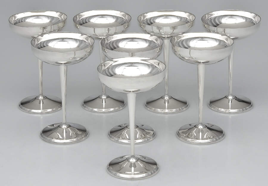 R3O3 (Silverplate, Hollowware) Champagne/Sherbet - Set of 8 by Roma-Spain-1