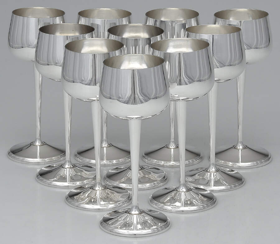 R3O3 (Silverplate, Hollowware) Wine Goblet - Set of 10 by Roma-Spain-1