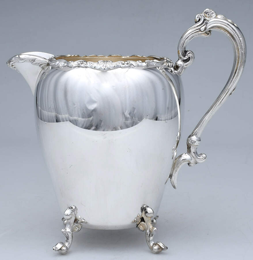 Silverplate Hollowware 64 Oz Ice Lip Water Pitcher by Sheridan Silver Co-1
