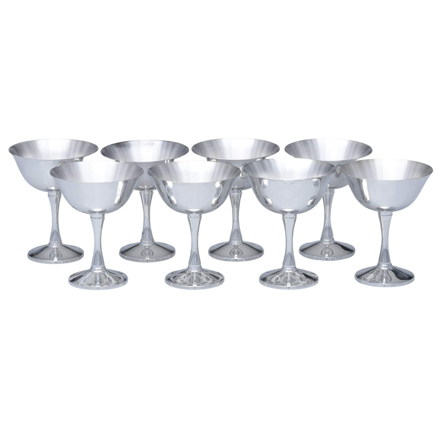 SLF7 (Silverplate, Hollowware) Champagne/Sherbet - Set of 8 with Case by Salem-1