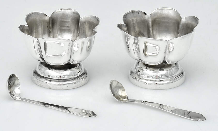 Sterling Hollowware (Set of 2) Individual Open Salt by Sanborns (Mexico)-1