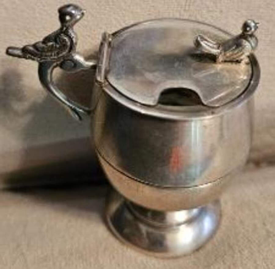 Sterling Hollowware Sugar Bowl with Hinged Lid by Sanborns (Mexico)-1