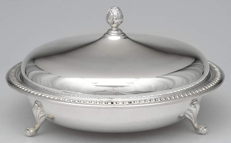 Silverplate Hollowware Round Covered Vegetable Bowl by Sheffield Silver Co (USA)-1