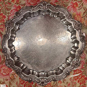 SDN4 (SILVERPLATE, HOLLOWWARE) 17" Round Footed Tray by Sheridan Silver Co-1