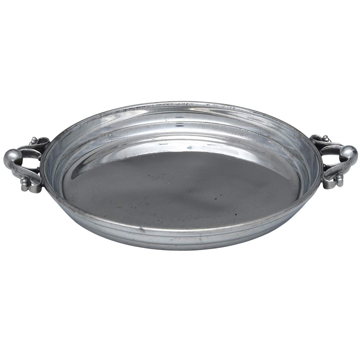 Pewter Hollowware 6" Round Tray by Shirley Metalcraft-1