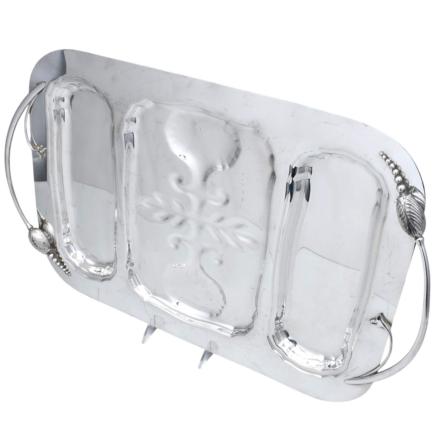 Silverplate Hollowware Large Plated Meat Platter-3 Part by Superior-1