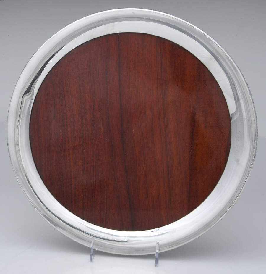 Louisiana (Pewter, Hollowware) Round Tray with Lucite Center by Salisbury Inc-1