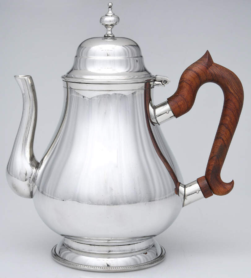 Louisiana (Pewter, Hollowware) Brown Handle Coffee Pot by Salisbury Inc-1