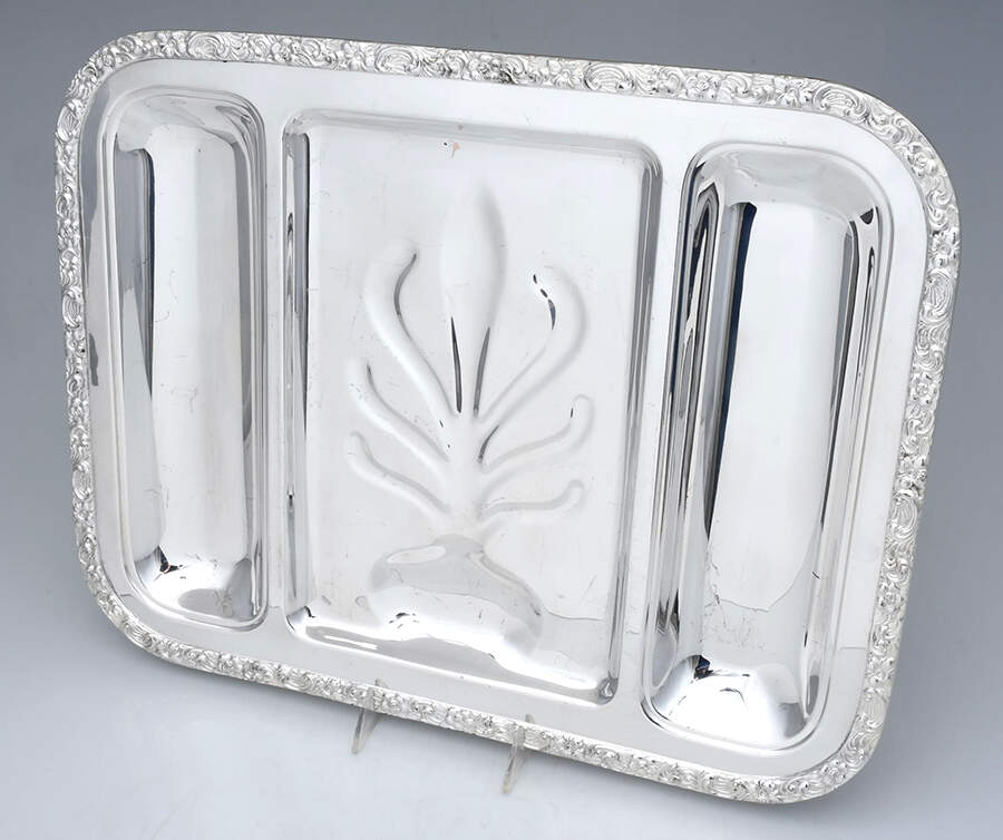 SDN26 (Silverplate, Hollowware) 3 Part Entree Dish-No Lids by Sheridan Silver Co-1