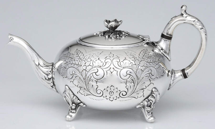 57HC (Silverplate, Hollowware, Hand Chased) Teapot by Sheffield Silver Co (USA)-1