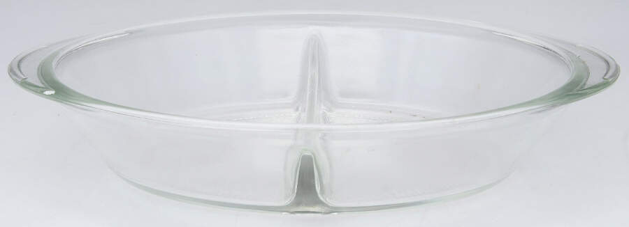 Sdn30 (Silverplate, Hollowware) Glass Liner for 13" Double Oval Vegetable by Sheridan Silver Co-1