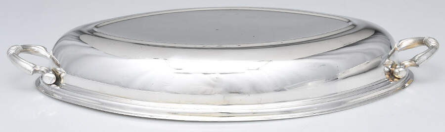 Sdn30 (Silverplate, Hollowware) Lid for 13' Double Oval Vegetable by Sheridan Silver Co-1