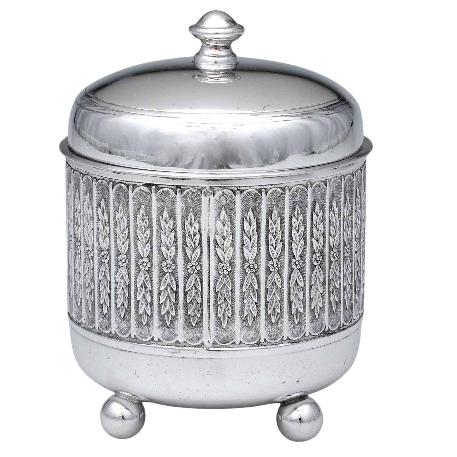 1201 (Silverplate, Hollowware) Tea Caddy & Lid by Sheets-Rockford-1