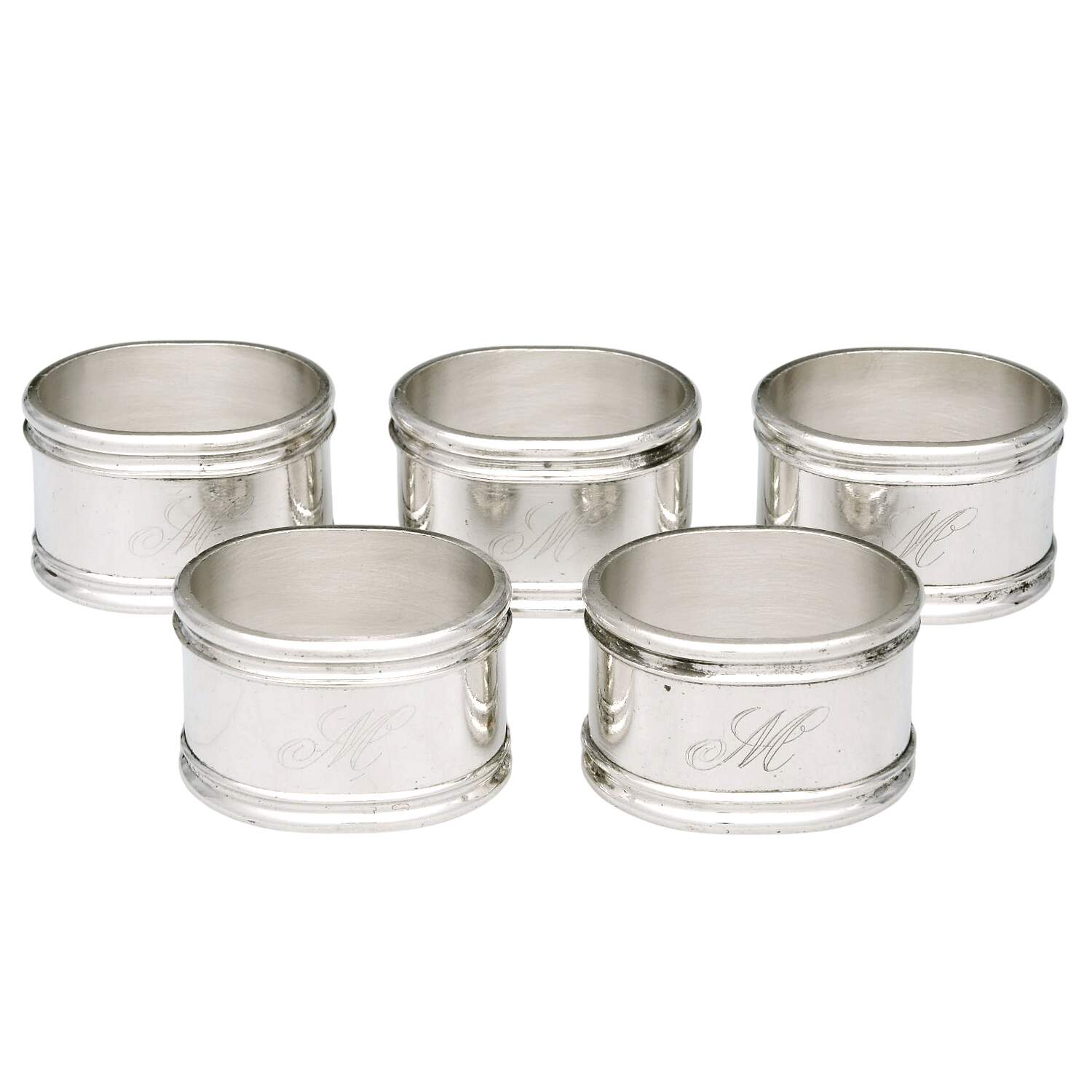 Contour (Silverplate, Hollowware) Napkin Ring - Set of 5 by Sambonet-1