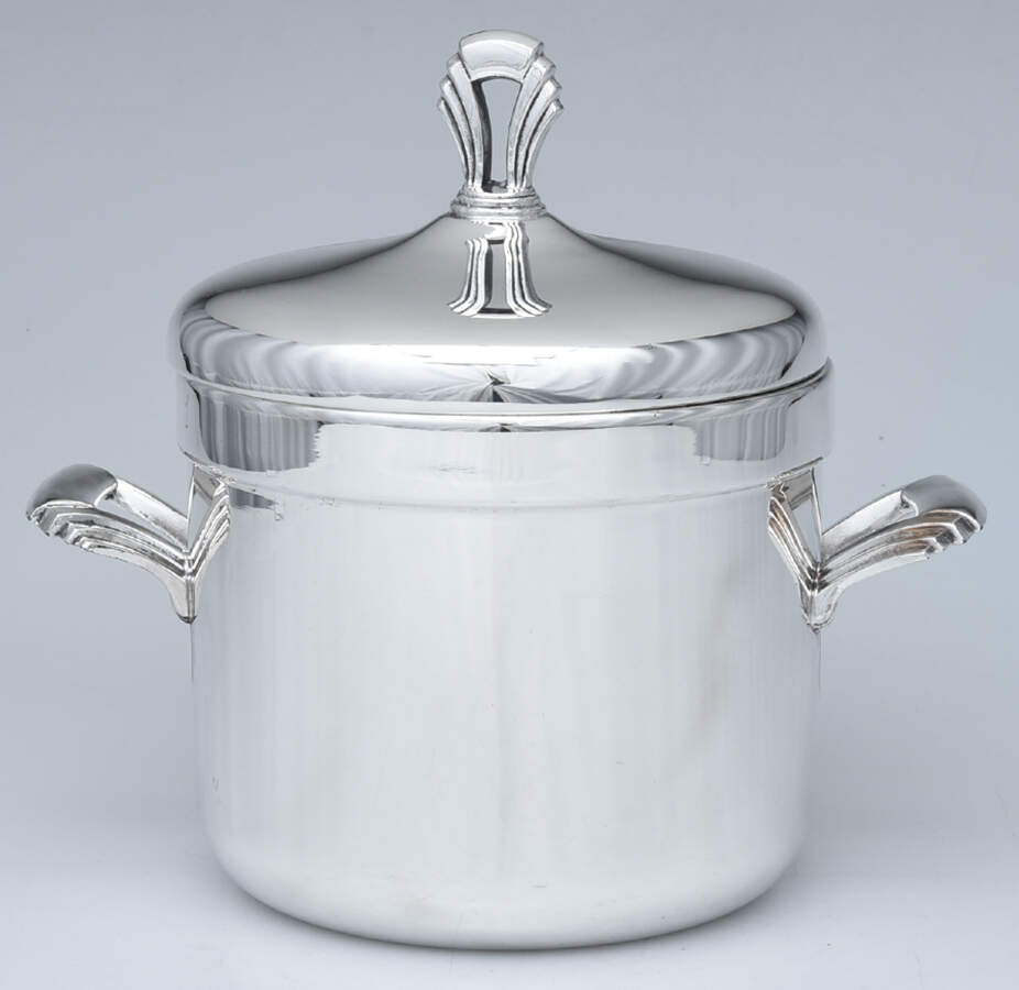 Silverplate Hollowware Ice Bucket & Glass Liner by Towle Silver-1